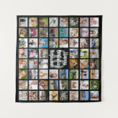 Tenture Collage photo personnalisé pour les 60 ans (Devant (Horizontal))