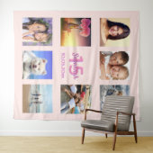 Tenture Collage photo rose gold pour Quinceanera (En situation (horizontale))