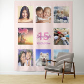 Tenture Collage photo rose gold pour Quinceanera (En situation)