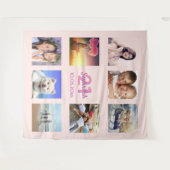 Tenture Collage photo rose gold rose pour 21 ans (Devant (Horizontal))