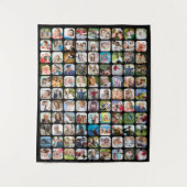 Tenture Collage photo Simple 99 Carré arrondi Noir (Devant)