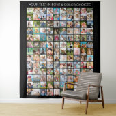 Tenture Collage photo simple de 130 Carrés personnalisé (En situation)