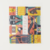 Tenture Collage symbolique africain d'art (Devant)