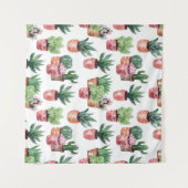 Tenture Collection de cactus en pots, aquarelle. (Devant (Horizontal))