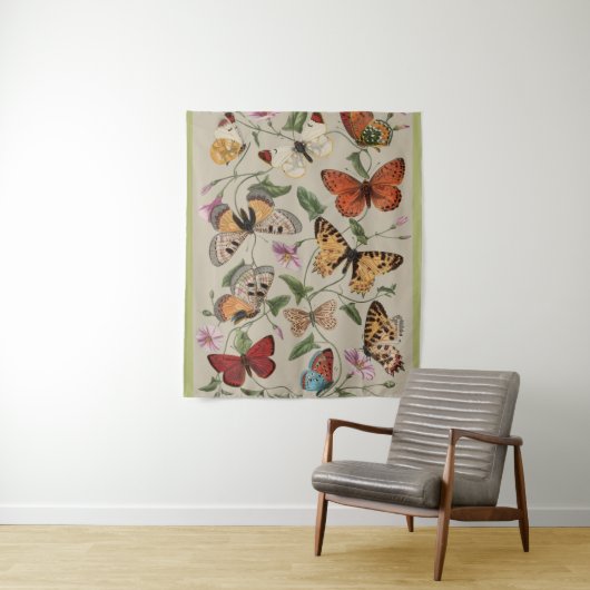 Tenture Collection de la papillon Moth Nature Dessin (En situation)