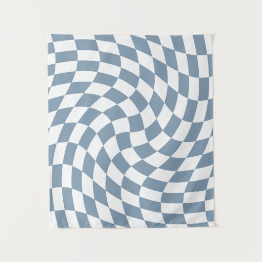 Tenture Collection de mariage Dusty Blue à carreaux (Devant)