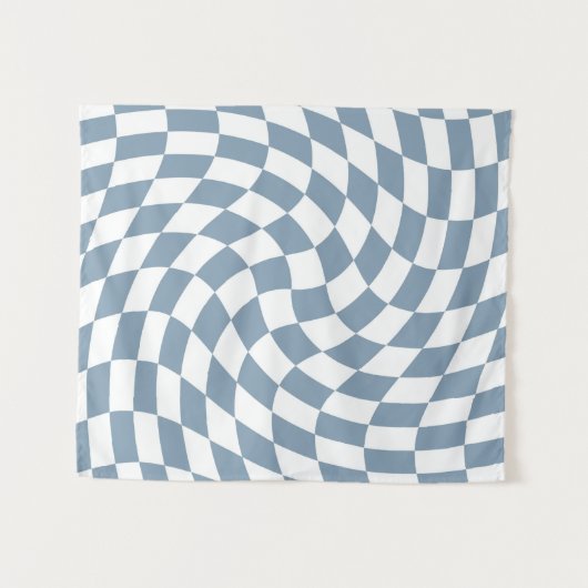 Tenture Collection de mariage Dusty Blue à carreaux  (Devant (Horizontal))