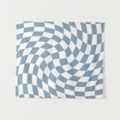 Tenture Collection de mariage Dusty Blue à carreaux déform (Devant (Horizontal))