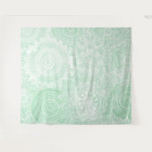 Tenture Collection Mandala blanche Design vert (Devant (Horizontal))