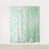 Tenture Collection Mandala blanche Design vert (Devant)