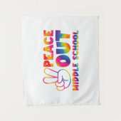 Tenture Collège Peace Out Tie Dye Dernier Jour D'école (Devant)