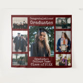 Tenture Collegiate Maroon Félicitations aux diplômés Photo (Devant (Horizontal))
