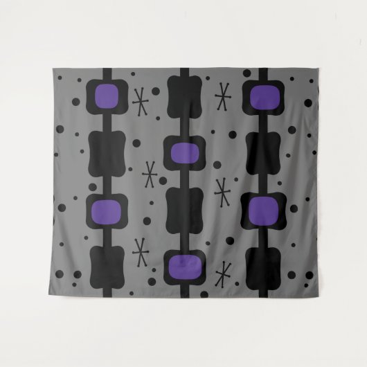 Tenture Colonnes Moyenne Rétro Boîtes Indigo (Devant (Horizontal))