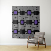 Tenture Colonnes Moyenne Rétro Boîtes Indigo (En situation)