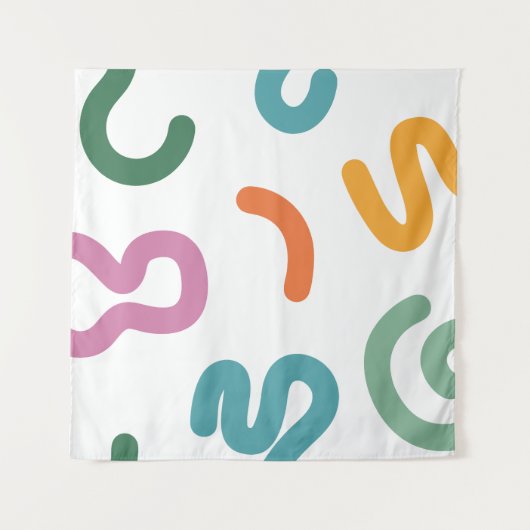 Tenture Colorful Abstract Shapes Pattern (Devant (Horizontal))