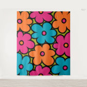 Tenture Colorful Retro Floral Pattern (Devant)
