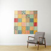 Tenture Colorful seamless patchwork pattern with abstract  (En situation)