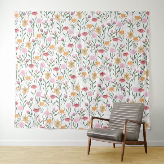 Tenture Colorful Wildflower Watercolor Design (En situation (horizontale))