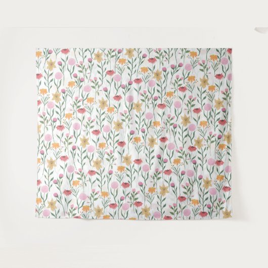 Tenture Colorful Wildflower Watercolor Design (Devant (Horizontal))