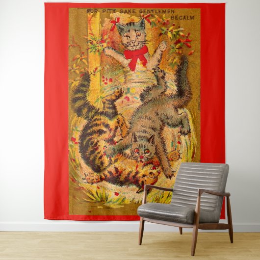 Tenture combat de chat (En situation)