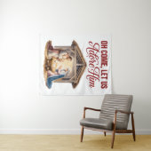 Tenture Come Adore Him Tapestry (En situation (horizontale))