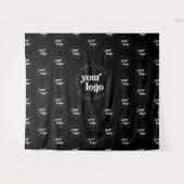 Tenture Company Logo Branded Pattern Black Event Tapestry (Devant (Horizontal))