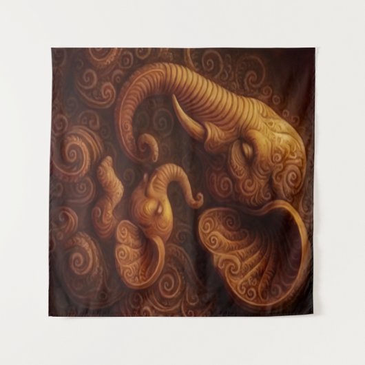 Tenture Compassionate Elephants  (Devant (Horizontal))