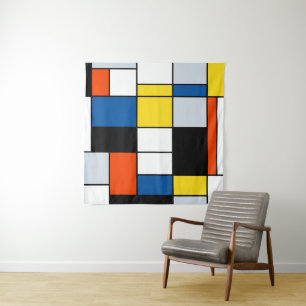 Tenture Composition A de Piet Mondrian - Art Moderne Abstr