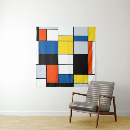 Tenture Composition A de Piet Mondrian - Art Moderne Abstr (En situation)