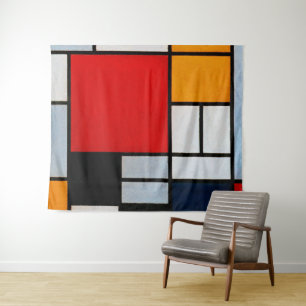 Tenture Composition avec grand plan rouge