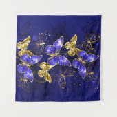 Tenture Composition avec papillons Sapphire (Devant (Horizontal))