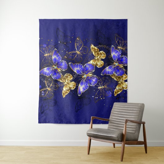 Tenture Composition avec papillons Sapphire (En situation)