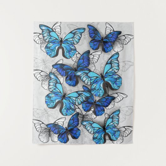 Tenture Composition des White and Blue Butterflies (Devant)