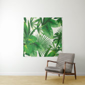 Tenture Composition exotique tropicale verte naturelle feu (En situation)