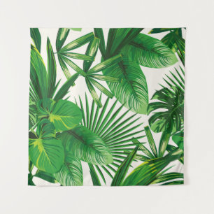 Tenture Composition exotique tropicale verte naturelle feu