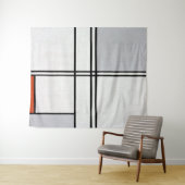 Tenture Composition (no 1) Gris-rouge | Piet Mondrian | (En situation (horizontale))