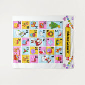 Tenture Compte à rebours du calendrier de l'Avent de Noël (Devant (Horizontal))