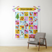 Tenture Compte à rebours du calendrier de l'Avent de Noël (En situation)