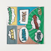 Tenture concept créatif Abstrait comic pop art style blan (Devant (Horizontal))