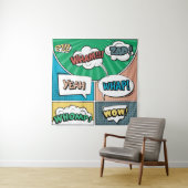 Tenture concept créatif Abstrait comic pop art style blan (En situation)