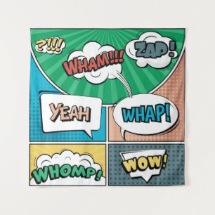 Tenture concept créatif Abstrait comic pop art style blan