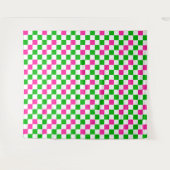Tenture Conception à carreaux rose blanc vert (Devant (Horizontal))