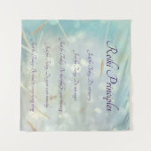 Tenture Conception bleu-clair de principes de Reiki (Devant (Horizontal))