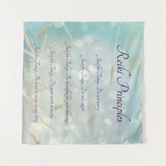 Tenture Conception bleu-clair de principes de Reiki (Devant (Horizontal))