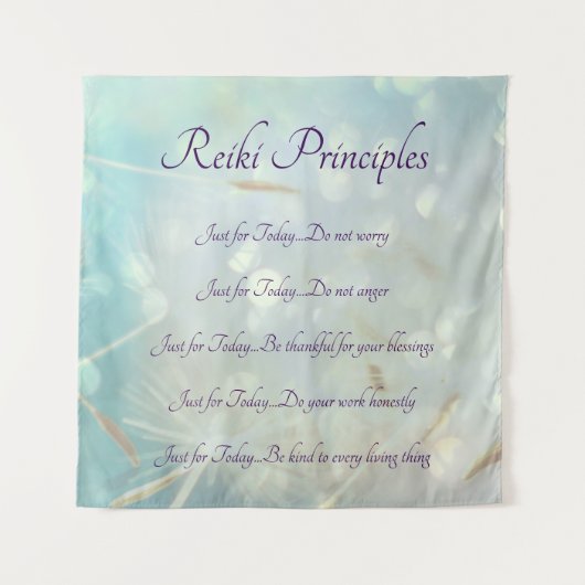 Tenture Conception bleu-clair de principes de Reiki (Devant)