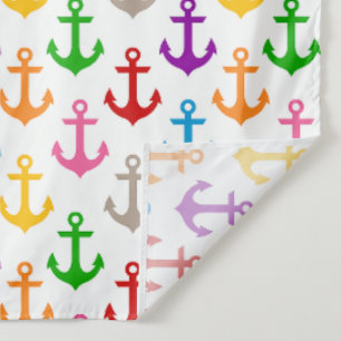 Tenture Conception d'ancre de bateau colorée blanche