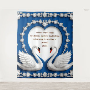 Tenture Conception d'arche de mariage amour cygne diamant 