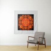 Tenture Conception d'art abstrait Mandala de Feu de Bénédi (En situation (horizontale))