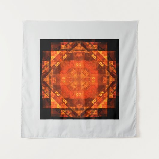 Tenture Conception d'art abstrait Mandala de Feu de Bénédi (Devant)