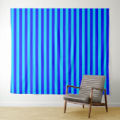 Tenture Conception de bandes bleues cyan  (En situation (horizontale))